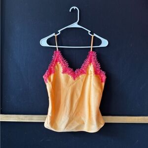 cupcakes & cashmere Lace Trim Chemise - Pink and Orange